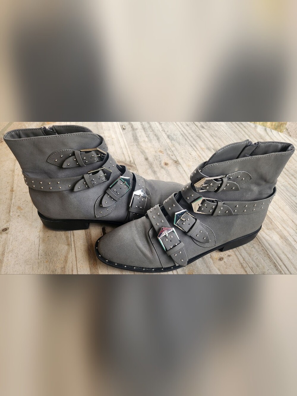 Multi-Buckle Studded Moto Booties | Women’s 9